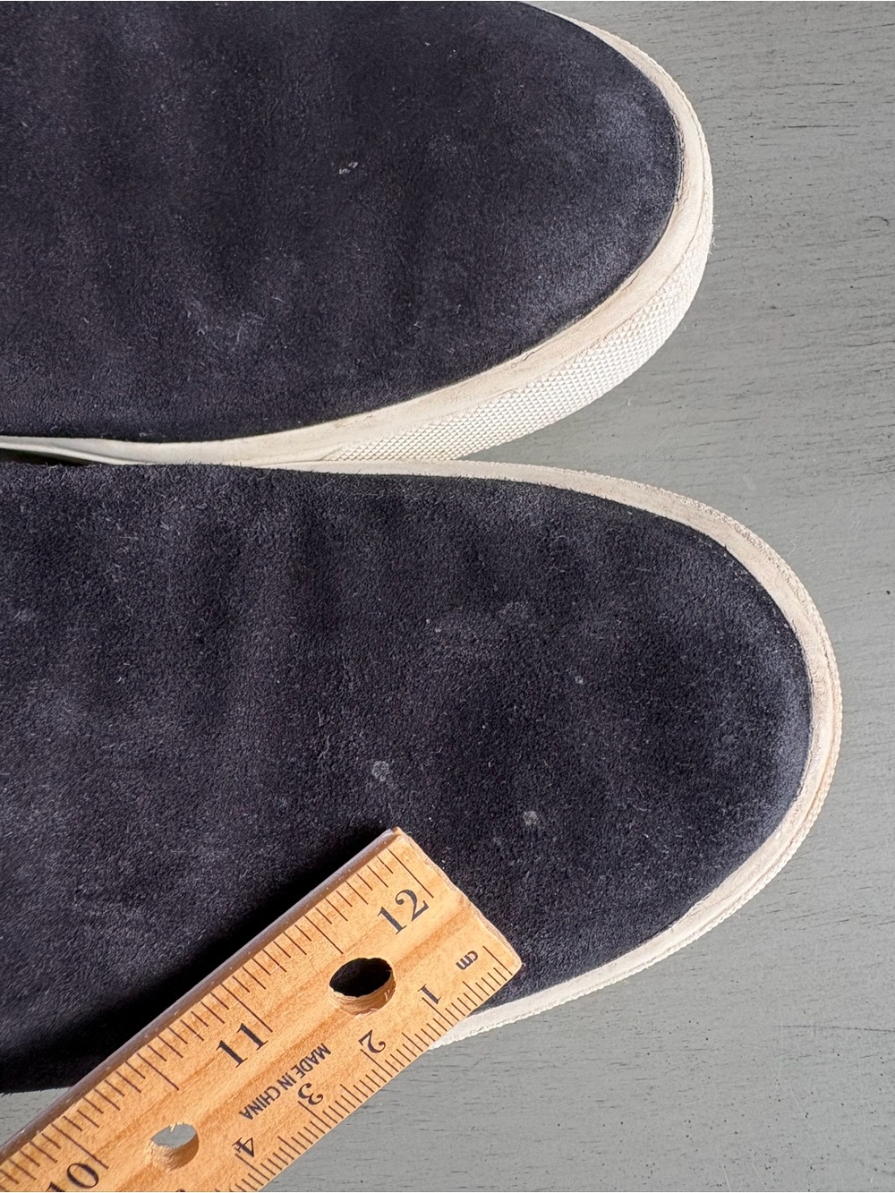 Vince Black Suede Leather Slip-On Sneakers Shoe White Sole Women Size 8.5 Casual - Picture 10 of 13